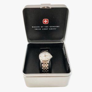 NIB Wenger Swiss Army Military Stainless Steel Gold & Silver Tone Watch